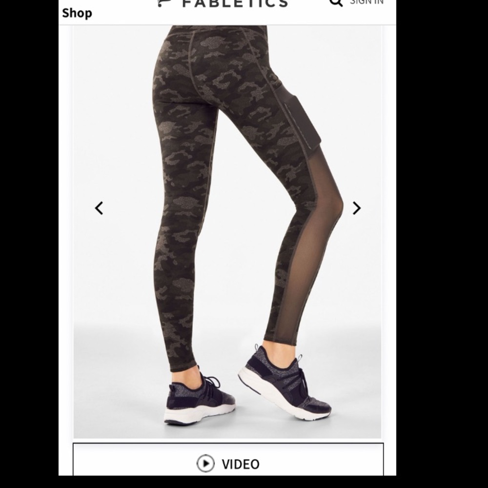 NWOT Fabletics High Waisted Camo Leggings